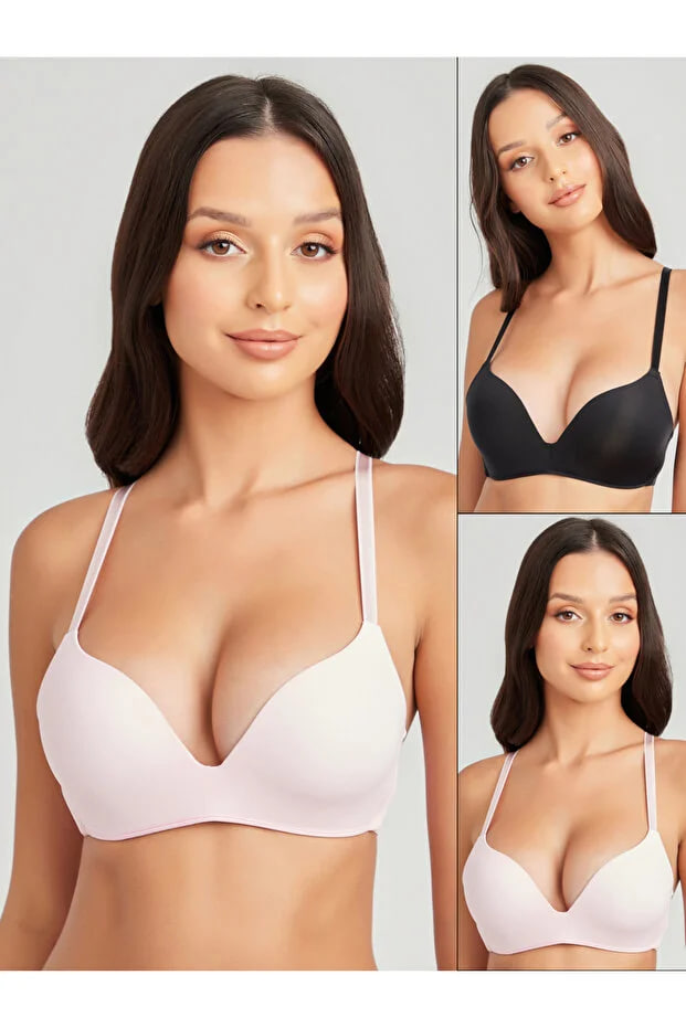 Styli Pack of 2 - Padded Non Wired Plunge Bra