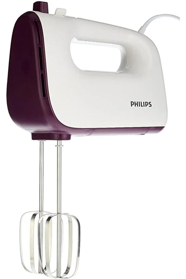Philips  5 Speeds Daily Hand Mixer With Wire Beaters And Dough Hooks | Model No Hr3740/11