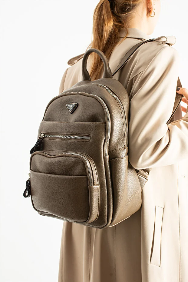 By Hakan Mega-621 Wash Leather Women's Backpack Vison