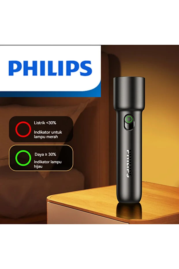 Philips 18650 Fixed Focus black S Black 2024 New EDC Portable Flashlight Rechargeable LED Flashlight