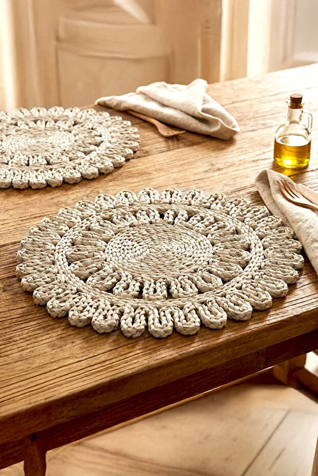 Kitchen Life Handmade Wicker Rustic American Serving Set 38 cm - Supla Runner Sunum