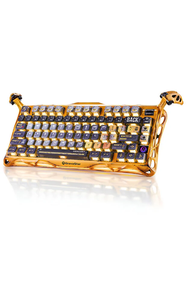 Gravastar Mercury K1 Pro Rgb Wireless Mechanical Gaming Keyboard with Aluminum Frame, English Q, Speci