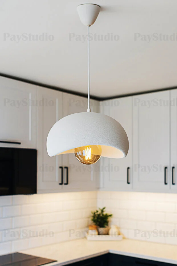 General Brands  Concrete Look Single Pendant Chandelier Bohemian Modern Rustic (Rustic Bulb Included.)