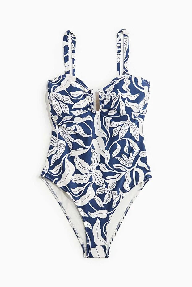 H&M Padded-cup bandeau swimsuit