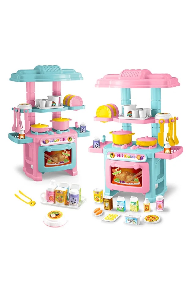Choice Pink Kitchen Playset Toys, 2 Color Random Play Food Set Accessori