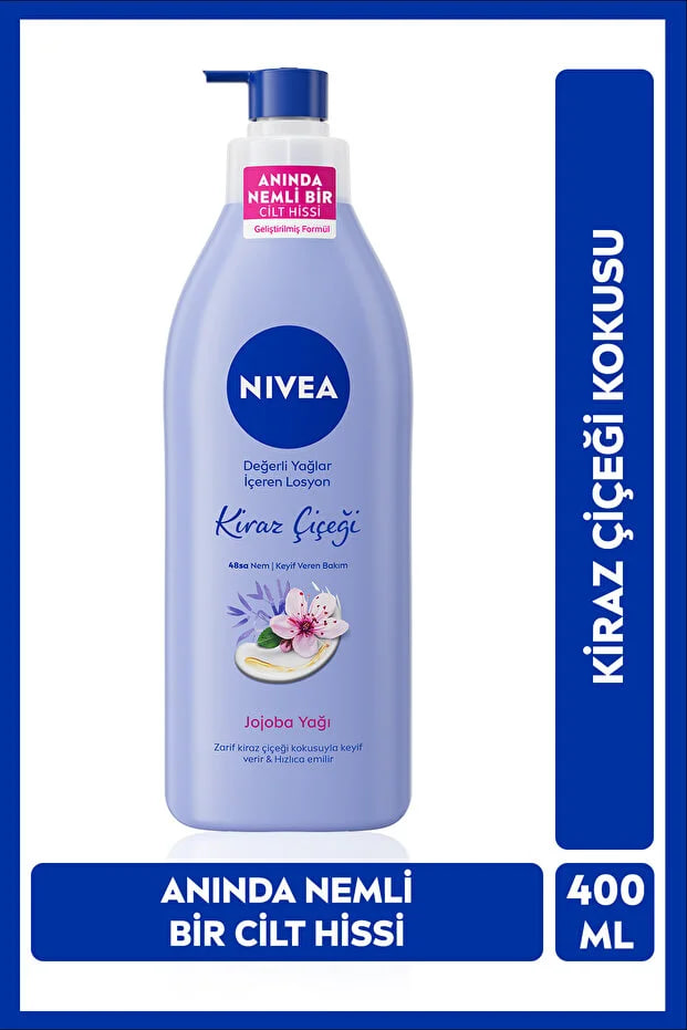 Watsons NIVEA Moisturizing Body Lotion with Precious Oils 400ml, Cherry Blossom, Jojoba Oil, For Dry Skin Types