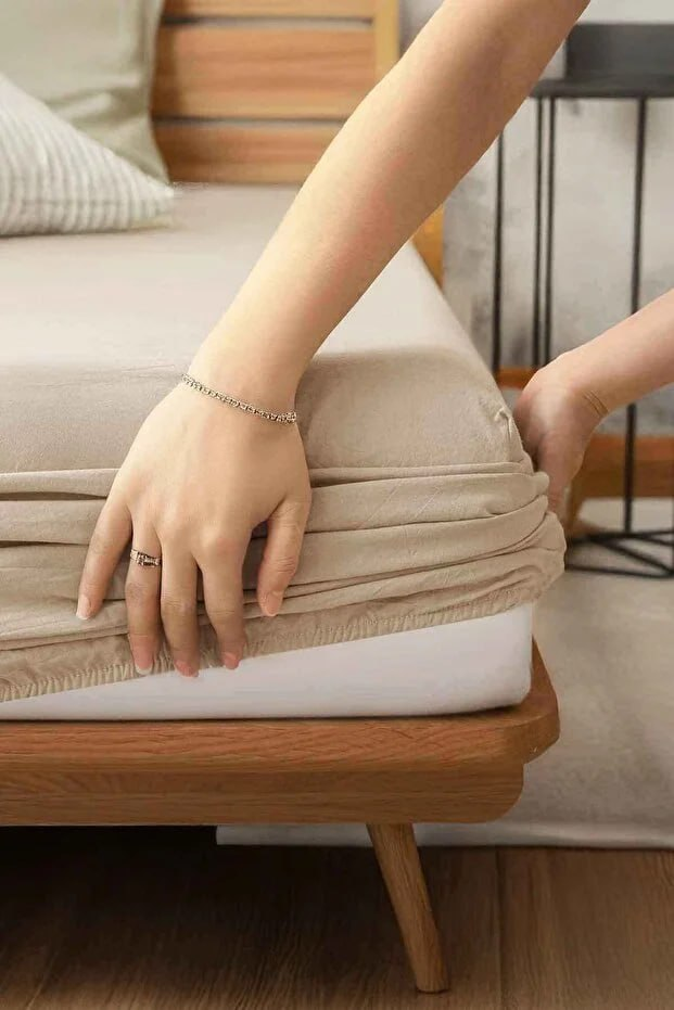 Decomia Home Vona 100% Cotton Elastic Double Single King Size Combed Cotton Bed Sheet