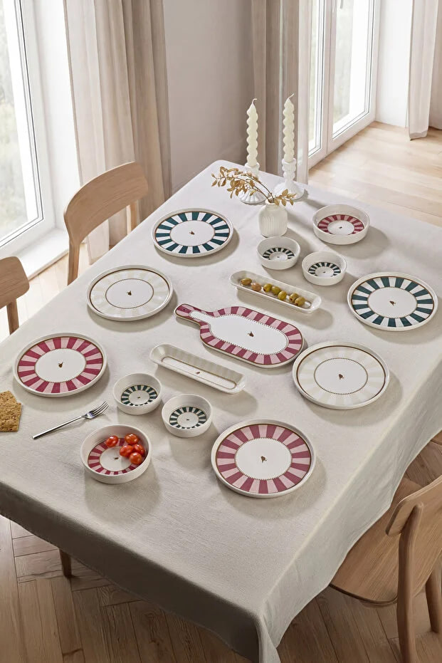 Kitchen Life 15 Piece 6-Person Premium Lovely Birds Breakfast Set Breakfast Presentation Set Plate Set