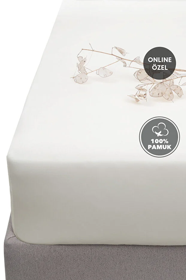Yataş Softy double size 100% cotton elastic jersey sheet - cream