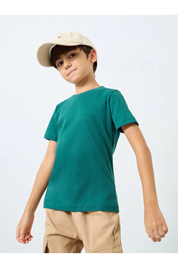 Styli Kids Green Cotton T-Shirt