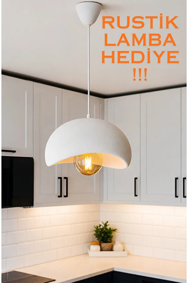 ZORO  Concrete Look Single Pendant Chandelier Bohemian Modern Rustic (Rustic Bulb Included.)