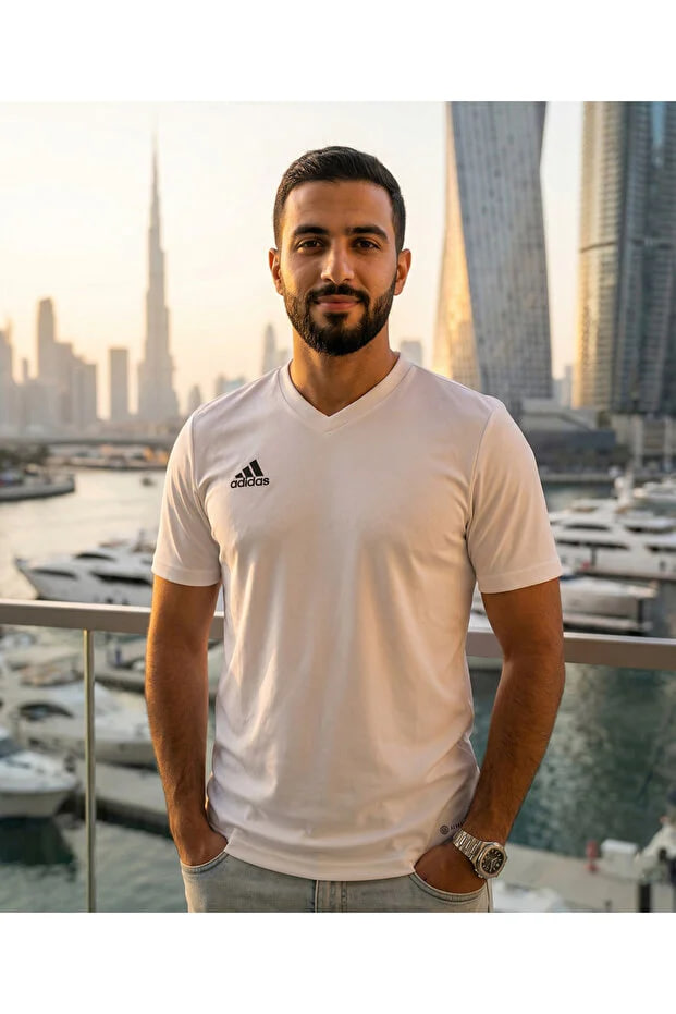 Adidas Soft Texture Breathable Fabric V-Neck T-Shirt Color T-Shirt