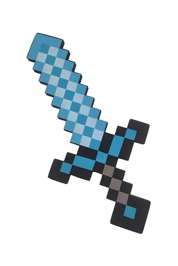 Generic Pixel Foam Sword Toy Blue Game Style Cosplay Prop for Kids