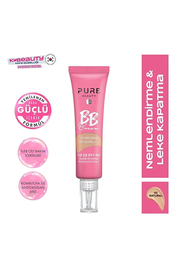 Watsons PURE BEAUTY BB Cream SPF50 Natural 30 ml + Watsons 400 ml Micellar Makeup Remover