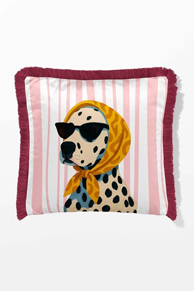 Pilloveland Fringed Throw Pillow Cover 43*43 cm - İkon Köpüş