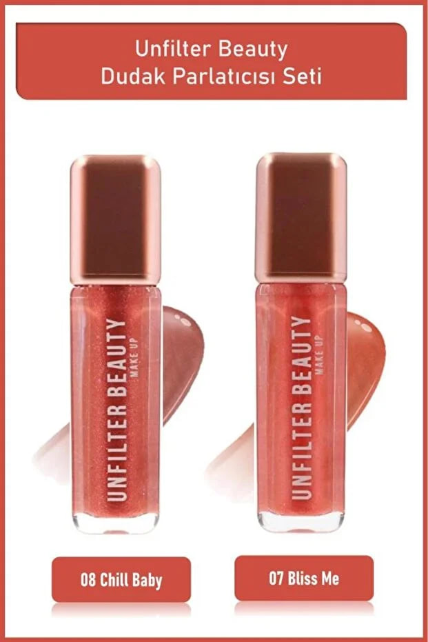 Watsons Unfilter Beauty Lipgloss 08 Chill Baby+Lipgloss 07 Bliss Me